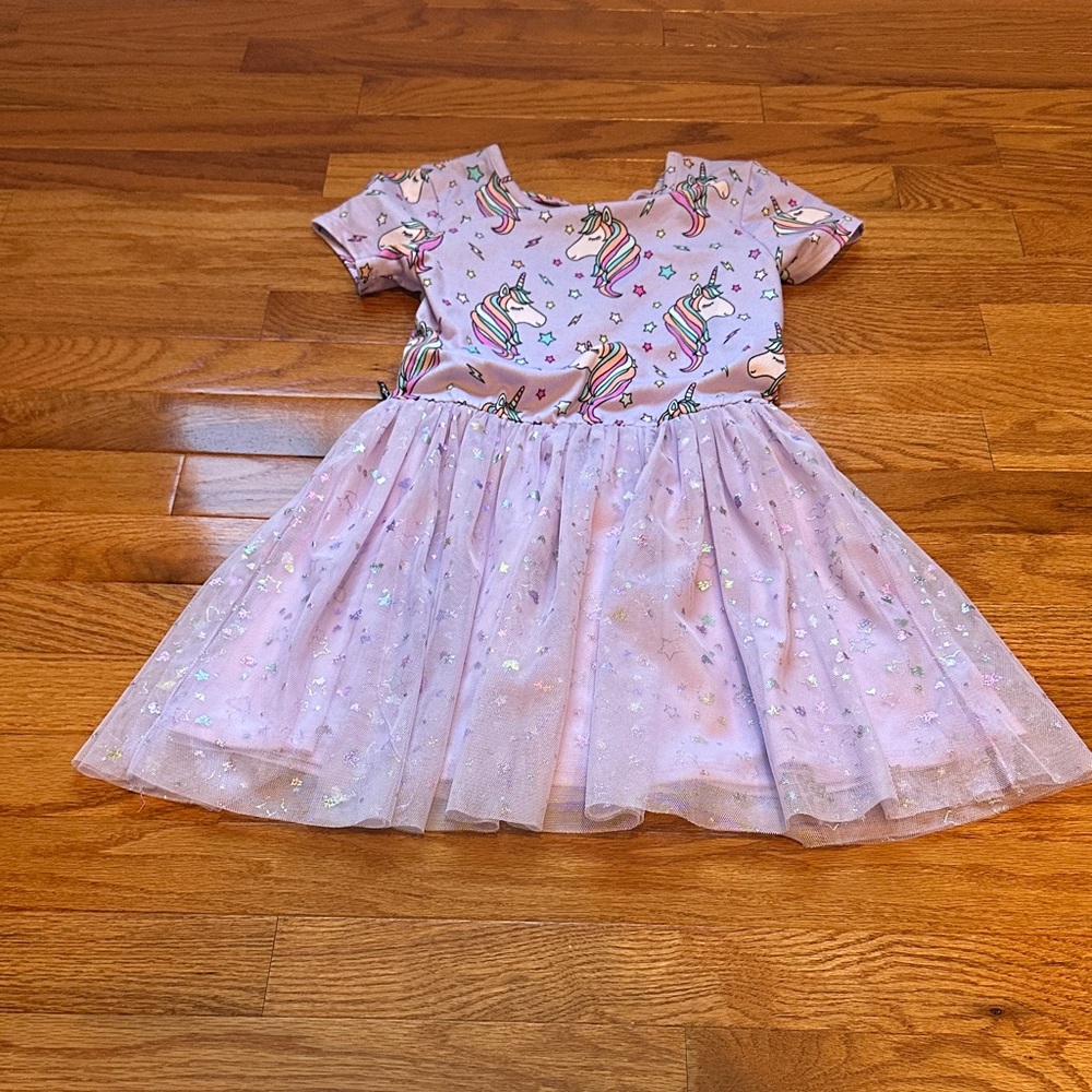 Pixie Lane Unicorn Print Purple Dress